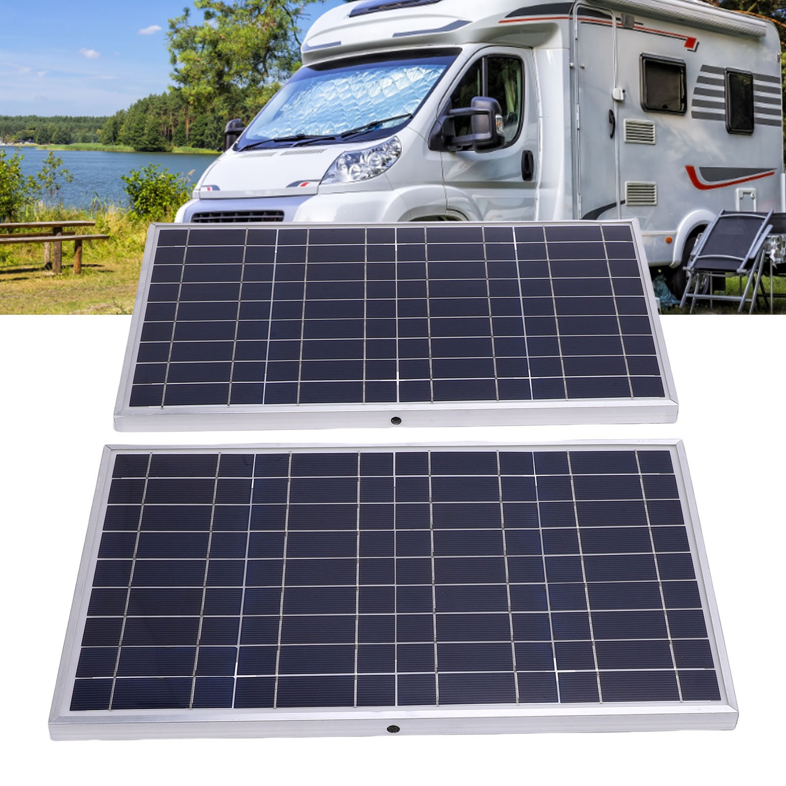 1-200W Solar Panel Kit With Charger Controller For RVs Boats Travel Camping