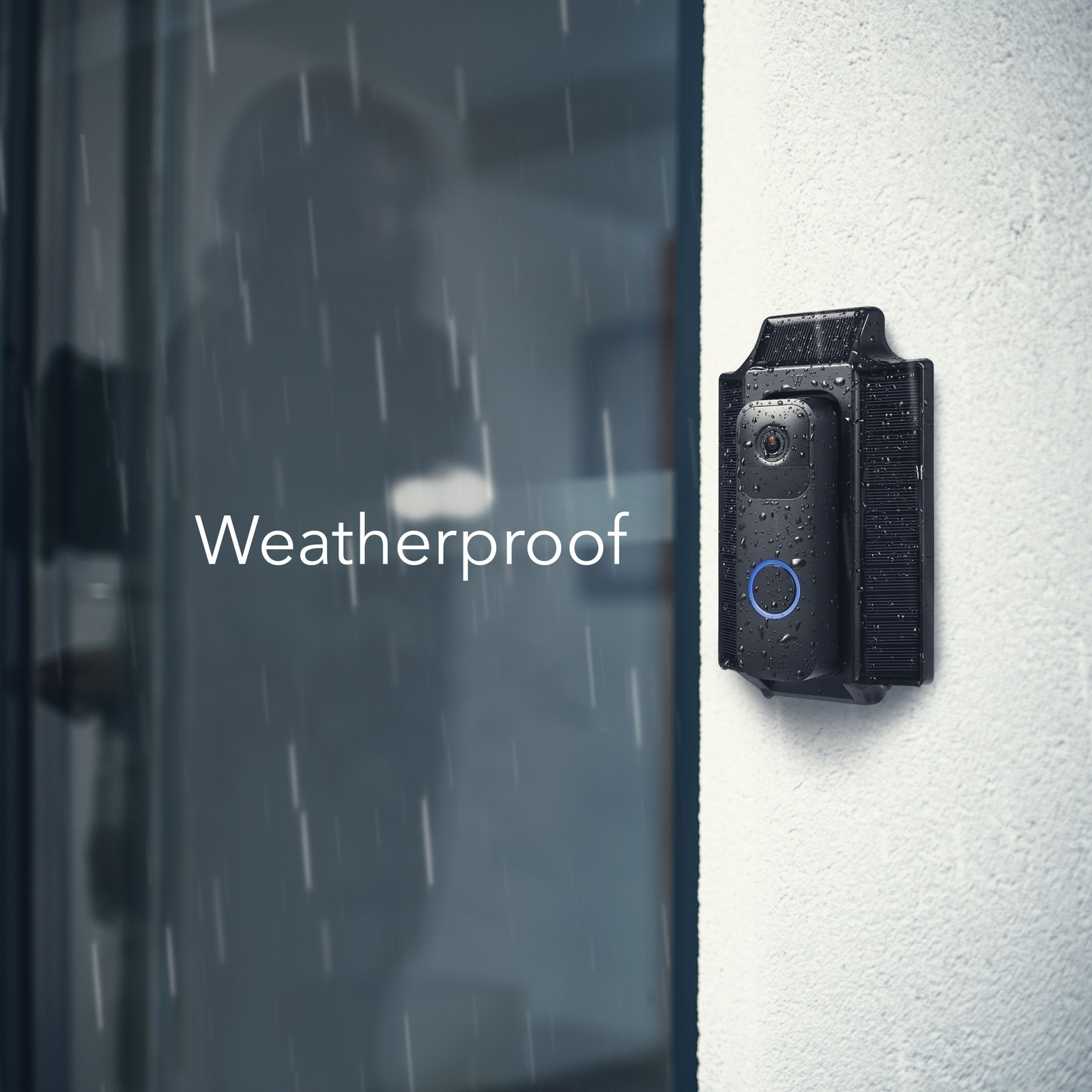 Wasserstein Solar Charger and Mount for Blink Video Doorbell(Black)
