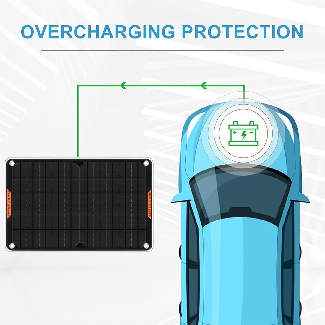 Versatile 10W Solar Car Battery Charger with Cigarette Lighter Plug for Easy Use
