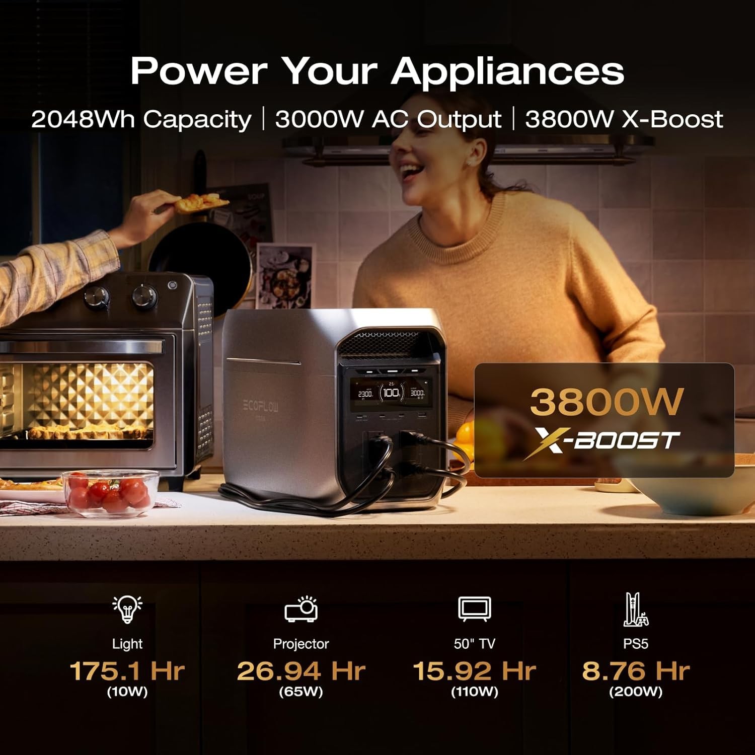 Eco-friendly DELTA 3 Max Plus Power Station – Recharge in 64 mins for On-the-Go