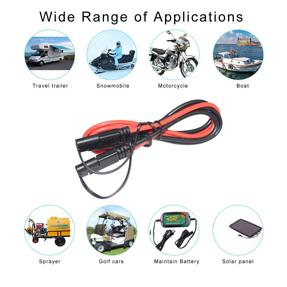 10AWG SAE Extension Cable – SAE Extension Cord DC Power Automotive Extension Cab