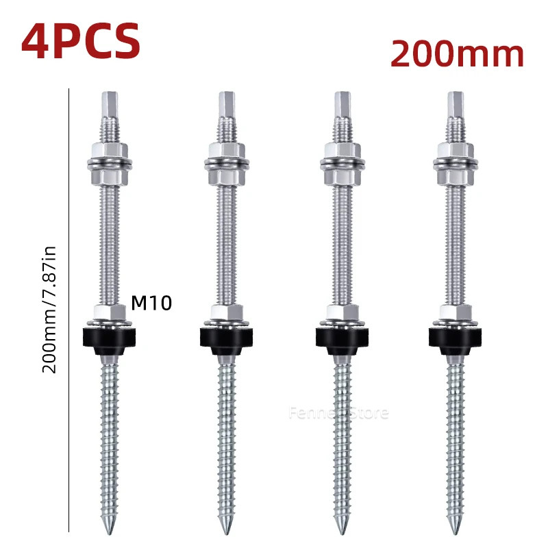 Solar Hanger Bolts Solar Panel Roof Mounting Screws 4/6Pcs M10 Solar Accessories