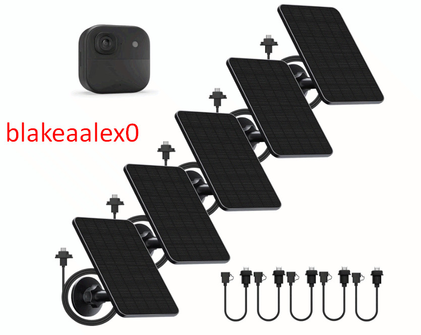 5-Pack Solar Panel for Blink Outdoor 2K+/4/3, XT3 XT2 XT Cam, 13.1ft Cable