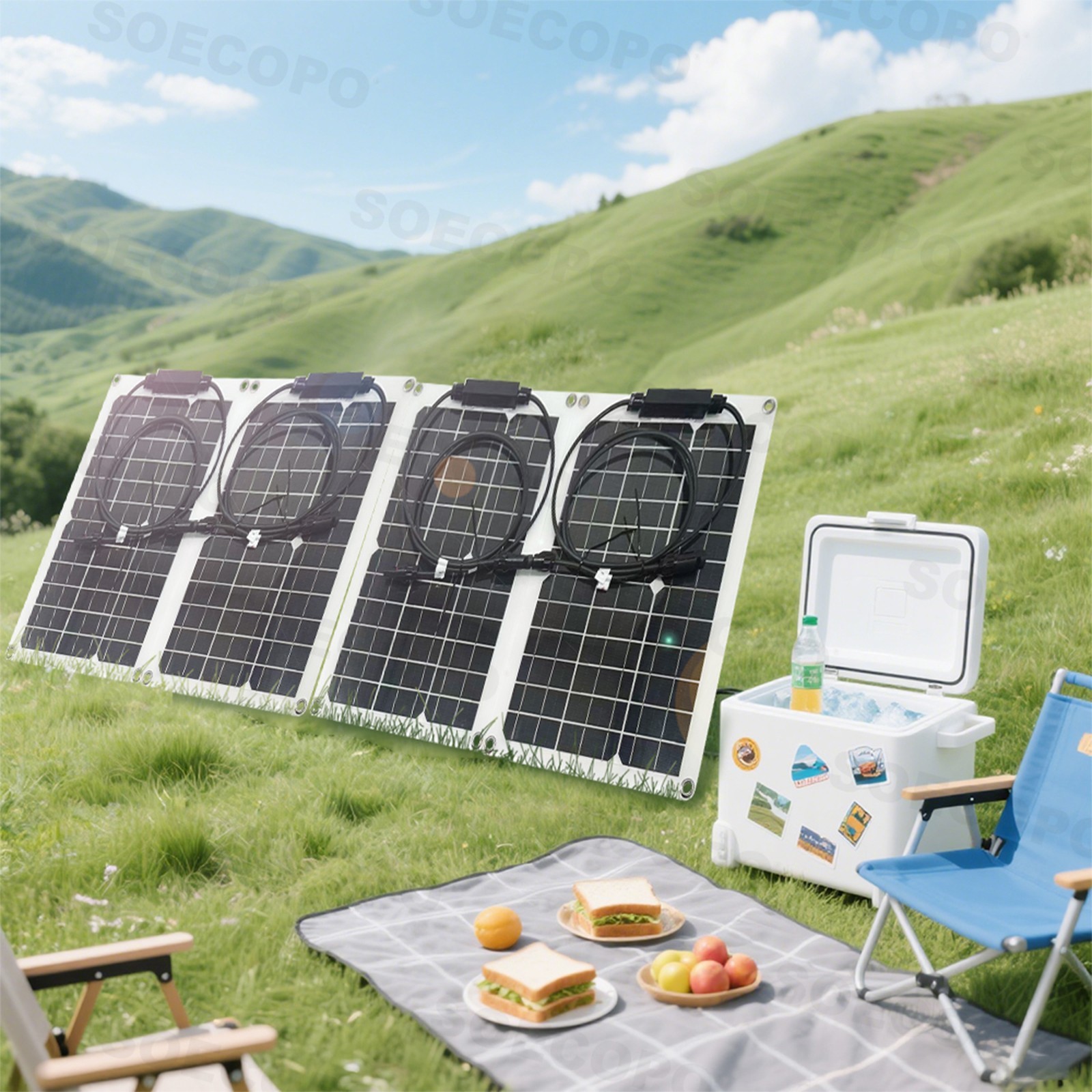 4 x 40W High-Efficiency PV Panels + 30A-100A Intelligent Controller for RV/HomE,