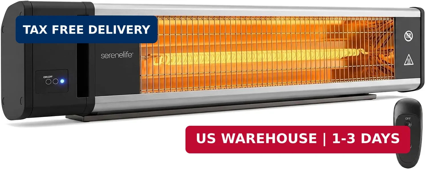 SereneLife Portable Infrared Indoor and Outdoor Electric Space Heater with Remot