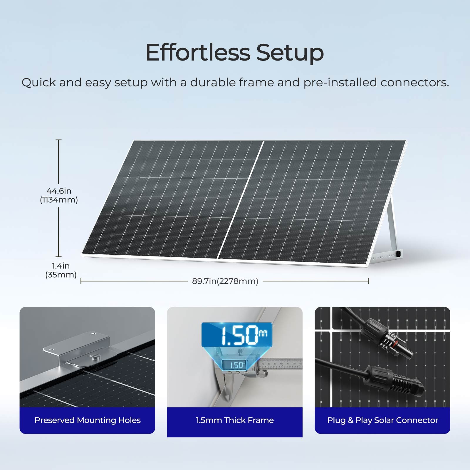 Renogy Solar Panels 2pcs 590 Watt N-Type Bifacial Monocrystalline 16BB For Homes