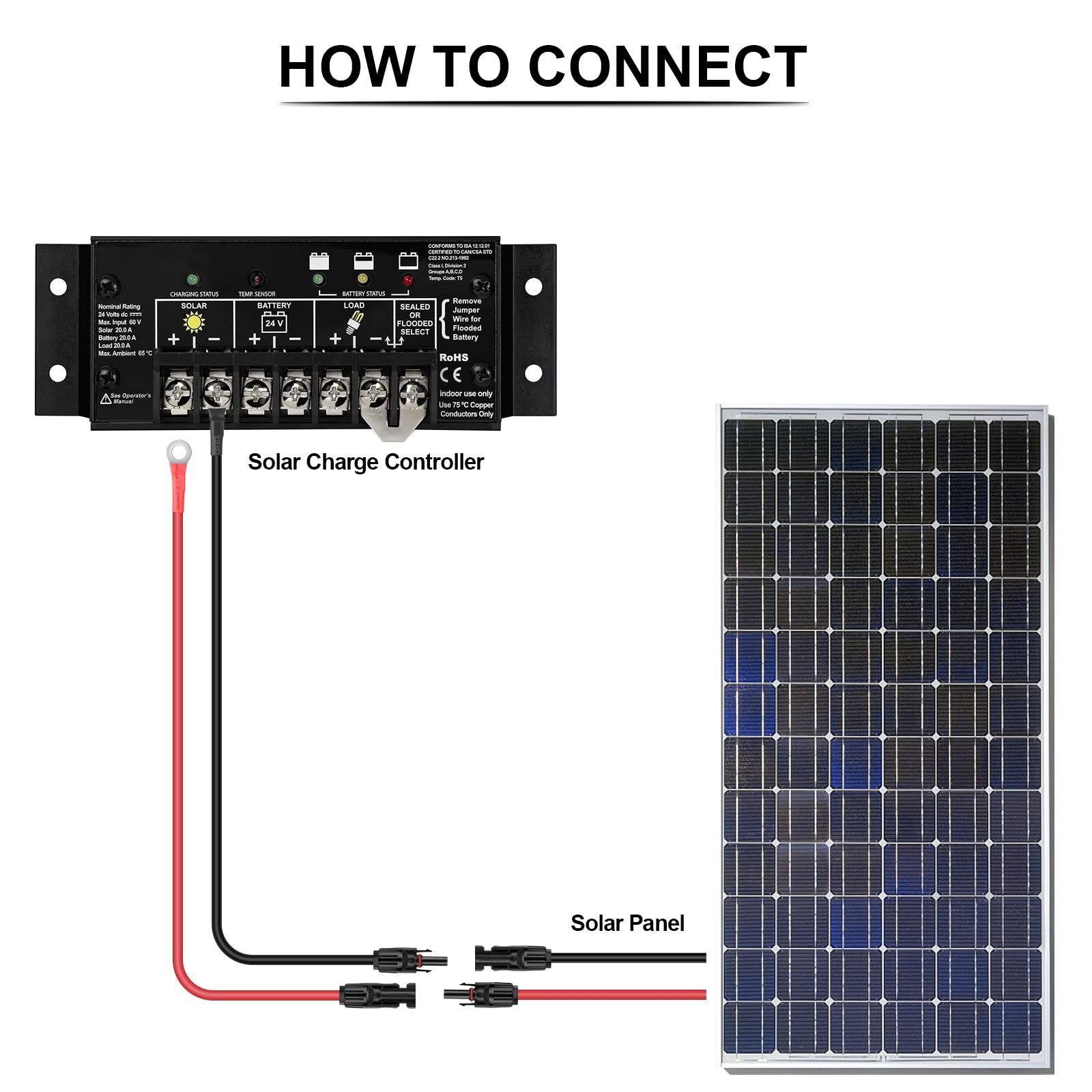 10 Gauge Wire Solar Panel Adapter Kit – 3Ft Cable Connector for RV Solar Char…