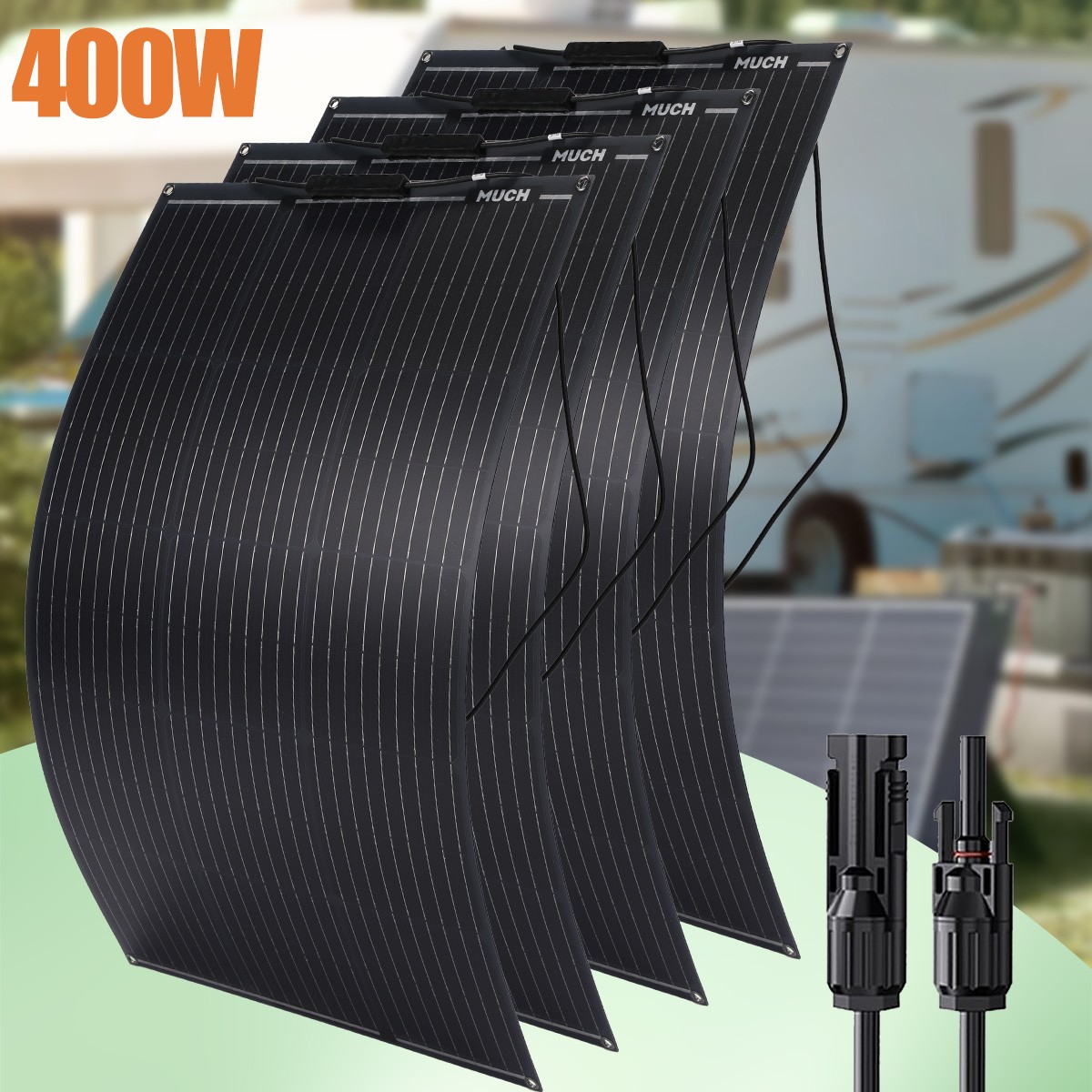Flexible 400W Mono Solar Panel 12V/24V/48V Power Camping Home RV Battery Charge