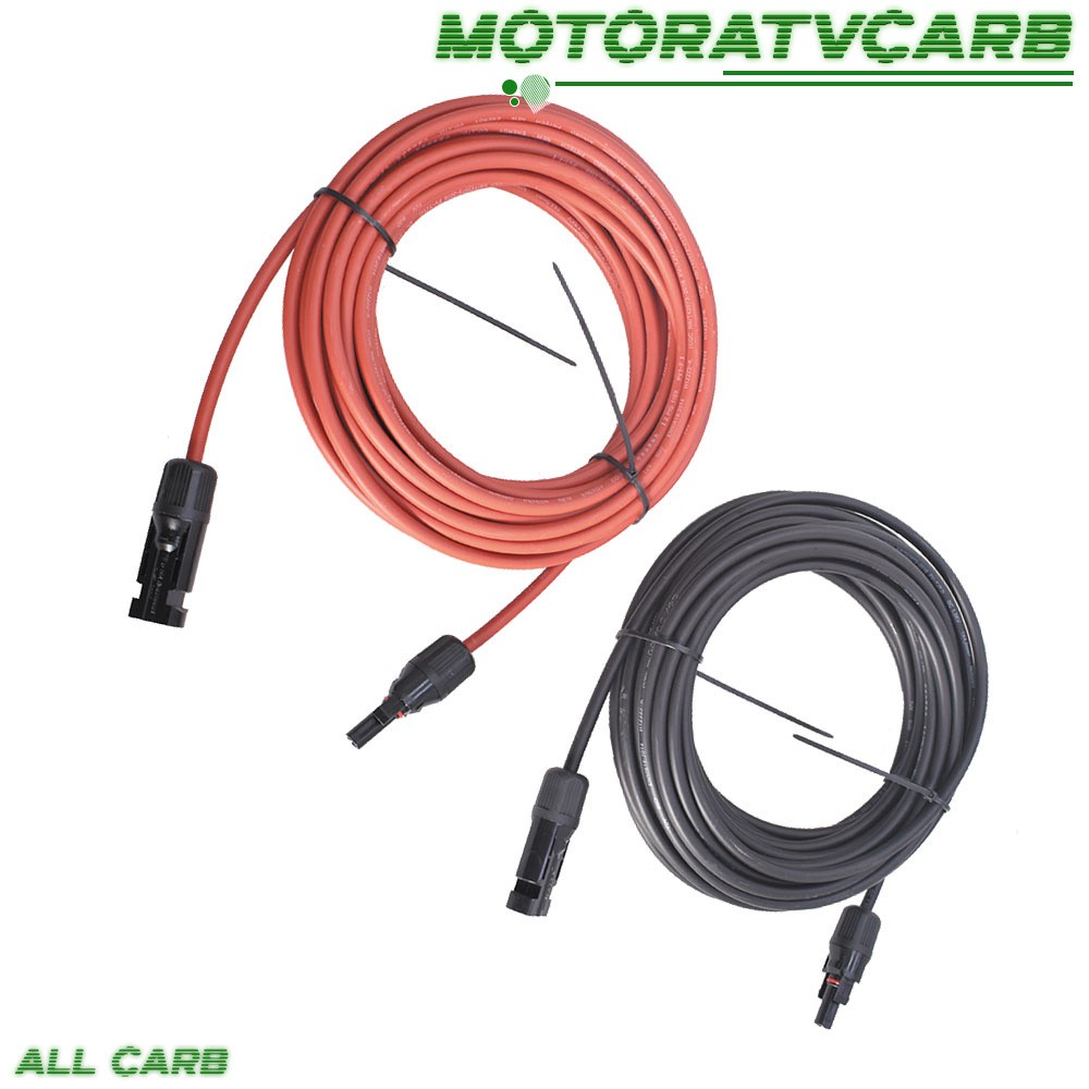 ALL-CARB 12 AWG 20 FT Black + Red Solar Panel Extension Cable Wire Connector