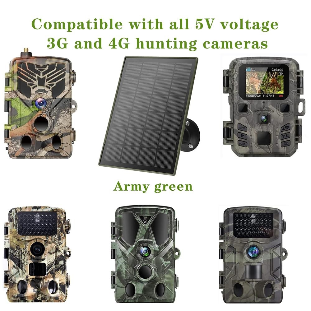 1Panck Trail Cameras Solar Panel 3W/5V, Built-in 6000mAh Battery,IP66,Type-C/…