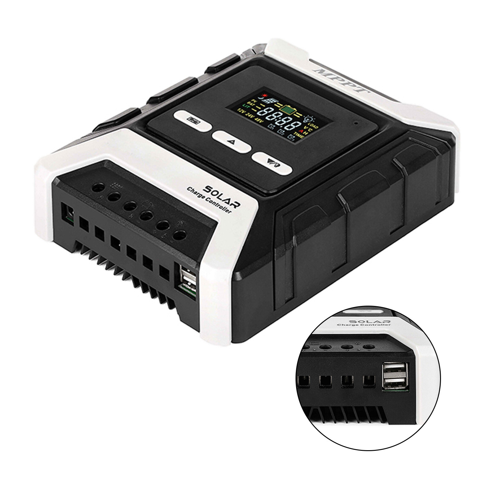 12/24/48V 20A MPPT Solar Charge Controller Panel Battery Regulator Dual USB E