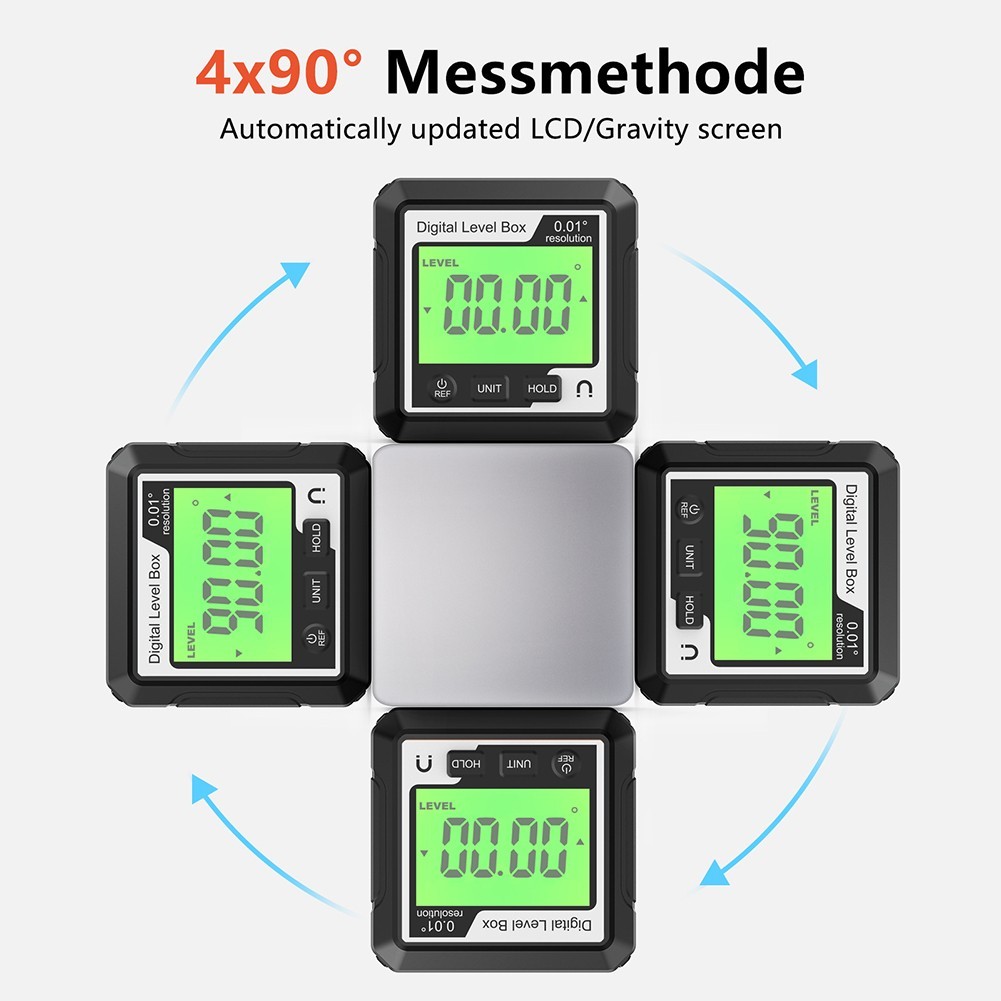 Digital Protractor with Magnetic Attachment and Compact Portable Design