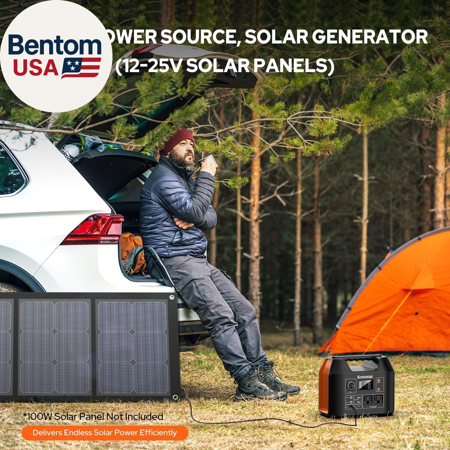 Portable Power Station 300W 296Wh Battery Bank with 110V Pure Sine Wave AC Outle