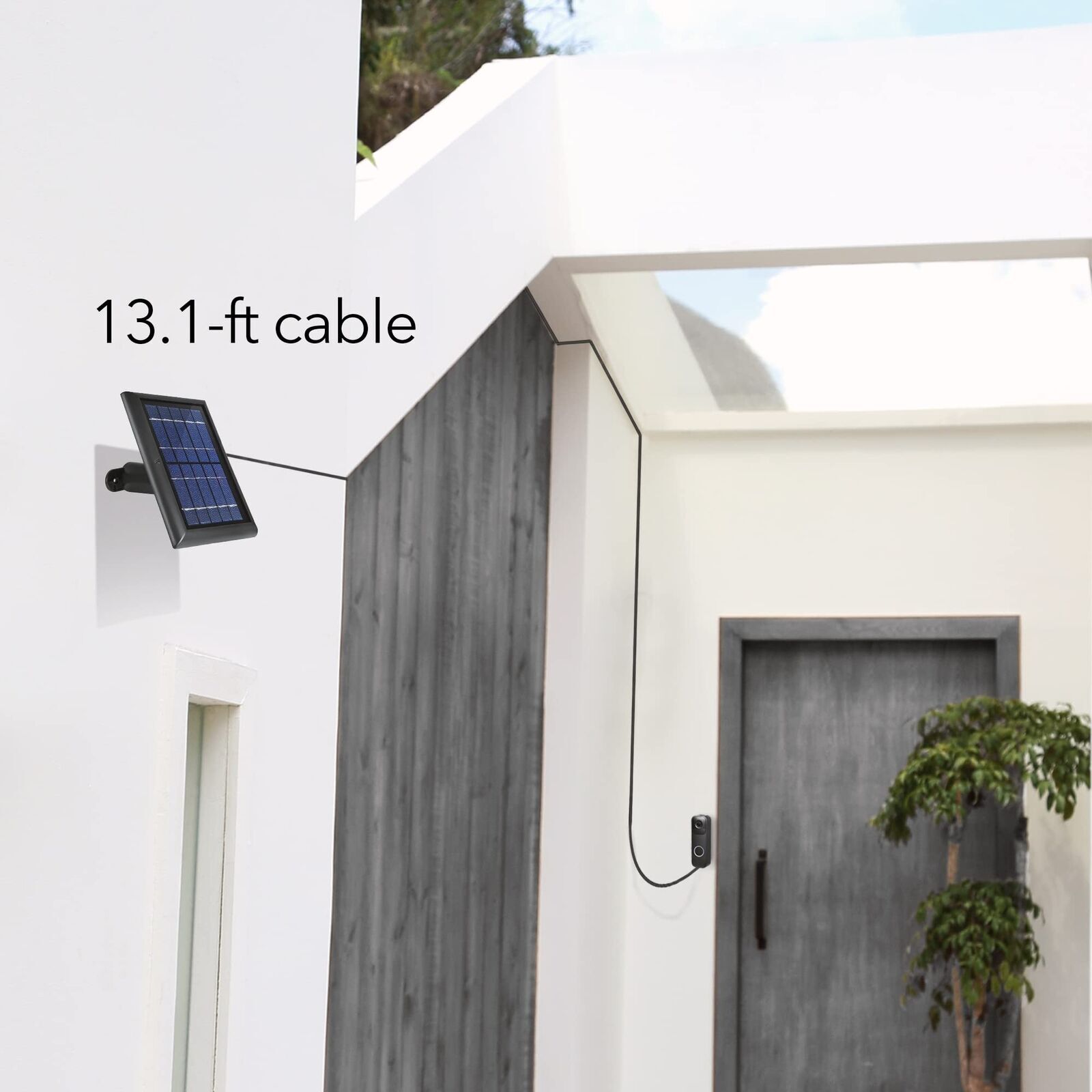 Wasserstein Solar Panel – Compatible with Blink Video Doorbell (Black)