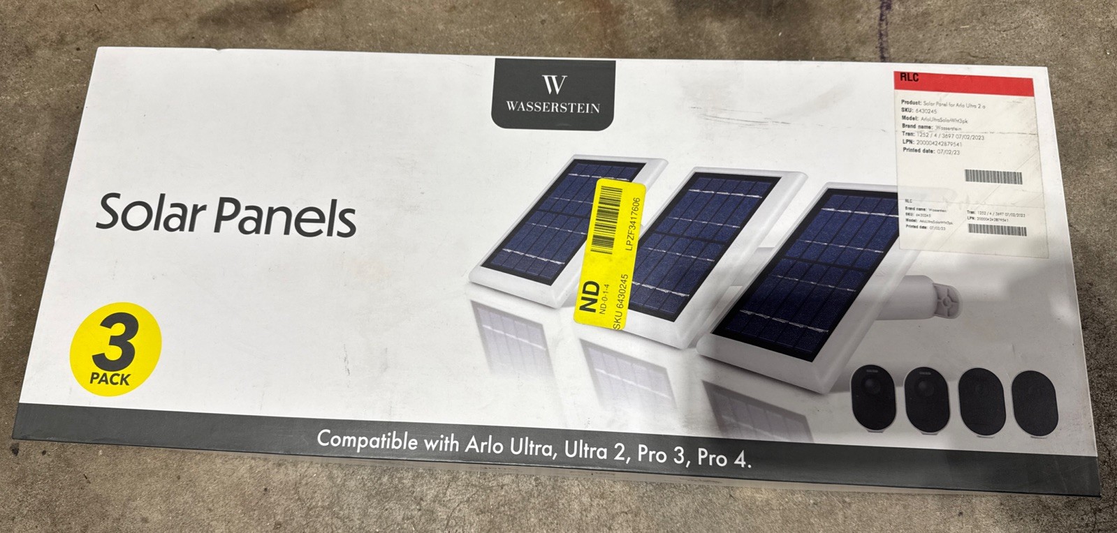 Wasserstein ARLO Solar Panel for Spotlight Cam & Stick Up Cam Battery (3 Pack)