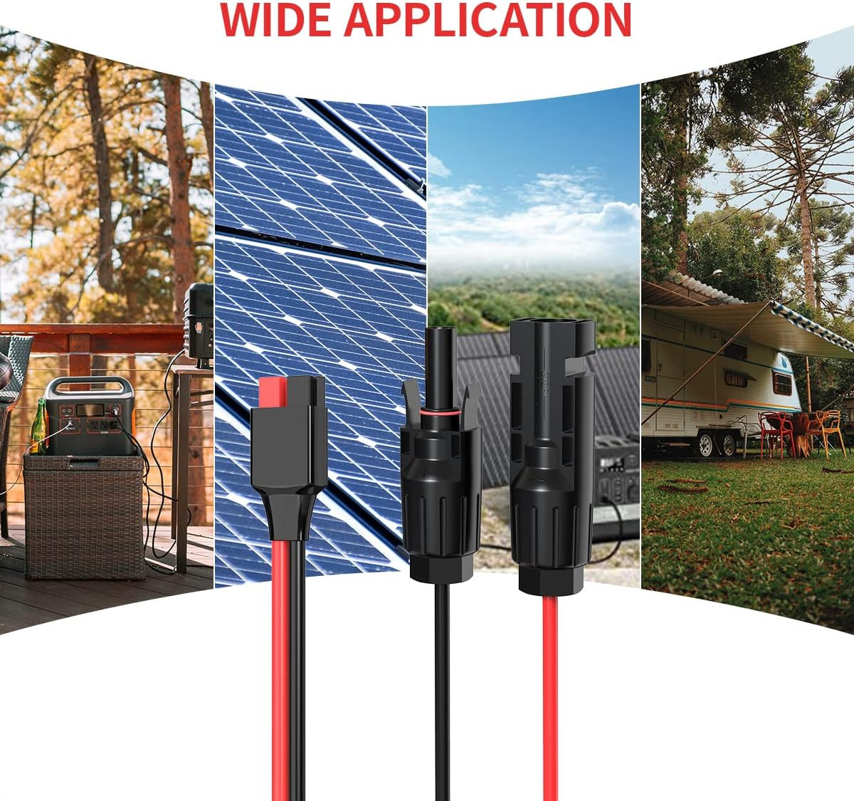 10AWG 2FT Solar Panel Cable to Anderson Connector 2 6 10 20 35 50FT Solar Ext…