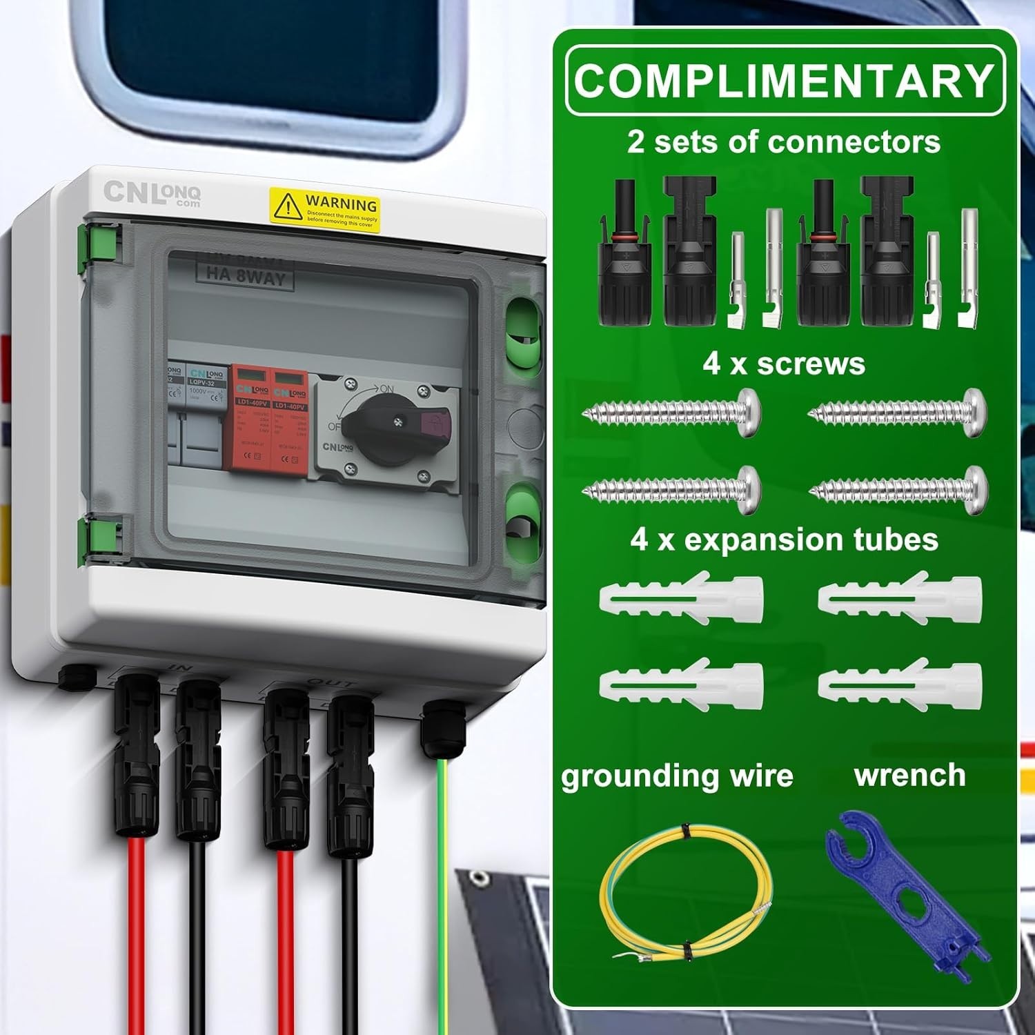 Waterproof Solar PV Combiner Box with 32A Circuit Breaker & Surge Protector