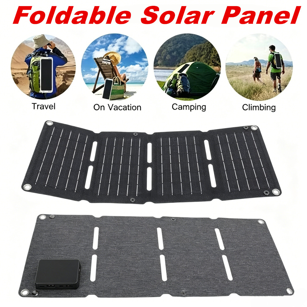 Portable Solar Panel 10W Foldable PV Power Bank Charger for Outdoor Camping Trip