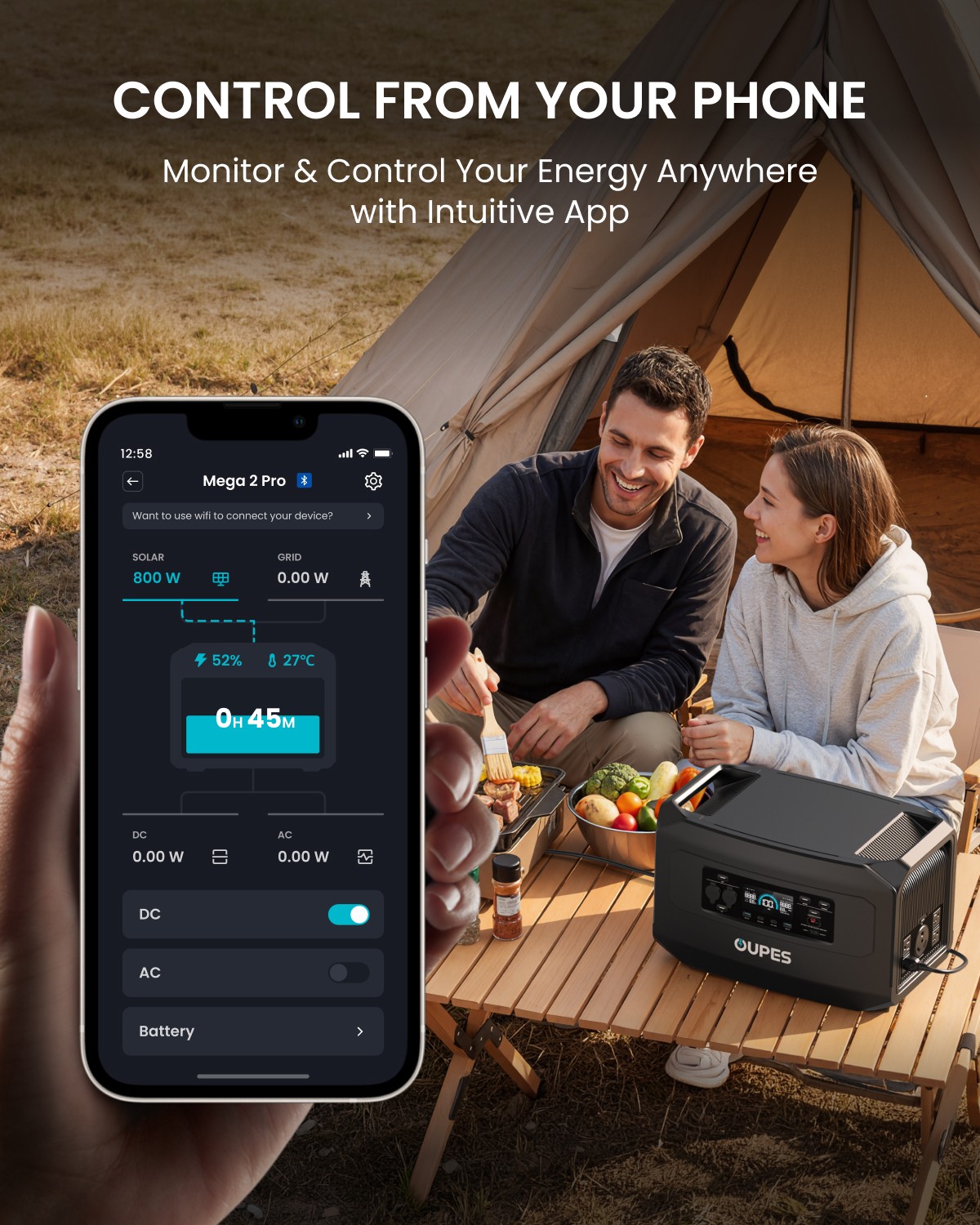 OUPES 2048Wh Mega 2 Pro Portable Power Station 2500W Solar Generator LiFePO4