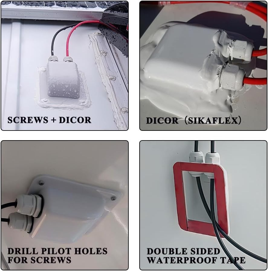 Reliable Double Cable Entry Gland Set for Solar Installations on RV and Boat
