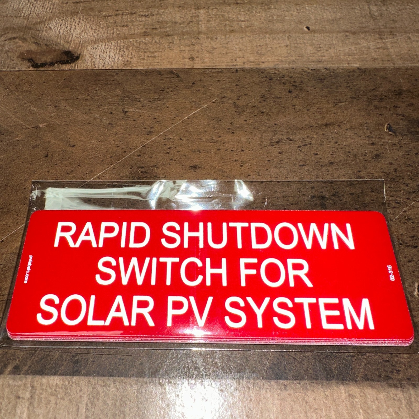 1.75″ x 5″ Rapid Shutdown Switch for Solar PV System Label 02-316 Pack of 10