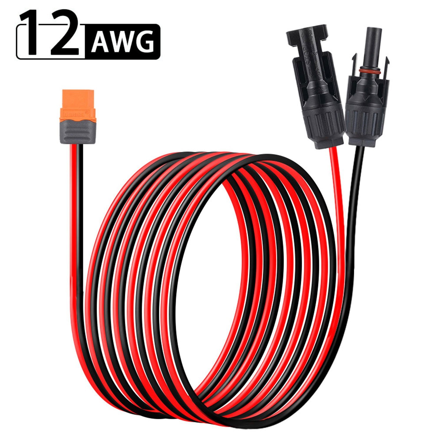 6FT 12 AWG XT60i Female to Solar Connector Solar Panel Extension Charging Cable