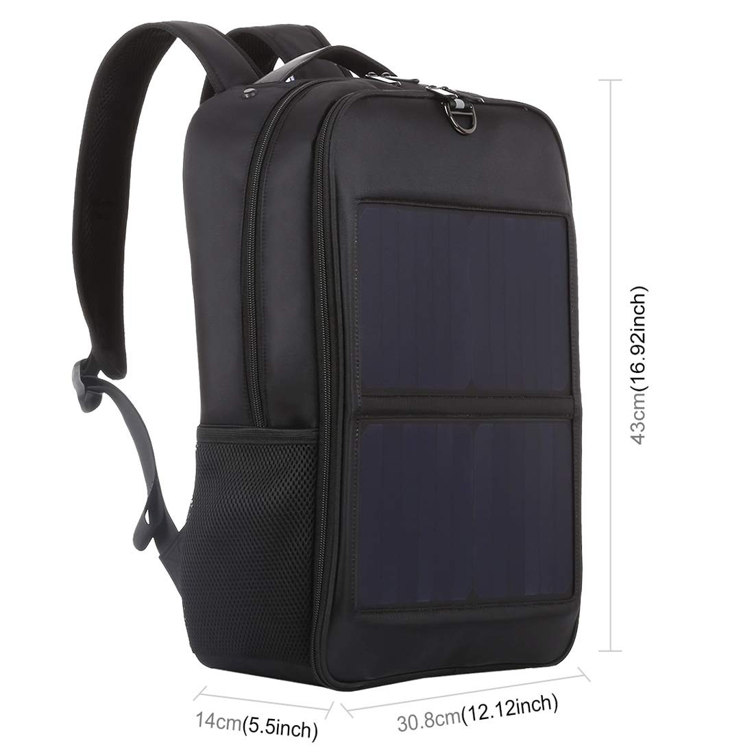 5V 14W Solar Panel Power Backpack Large capacity Laptop Bag with Handle USB C…