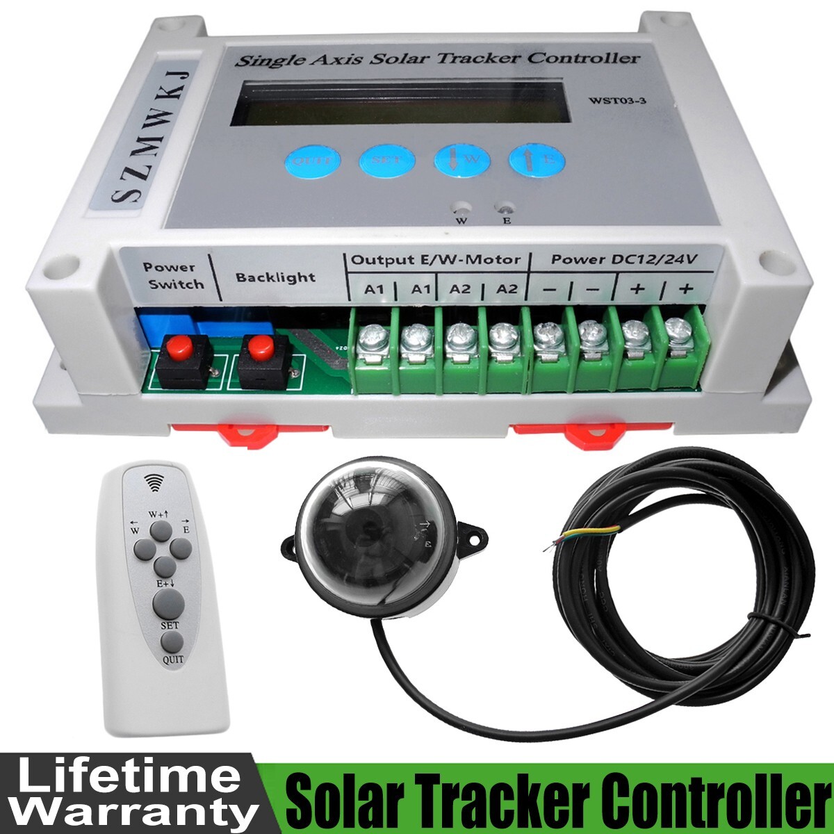LCD Single Axis Solar Tracker Controller 12V 24V Electronic Tracking Controller