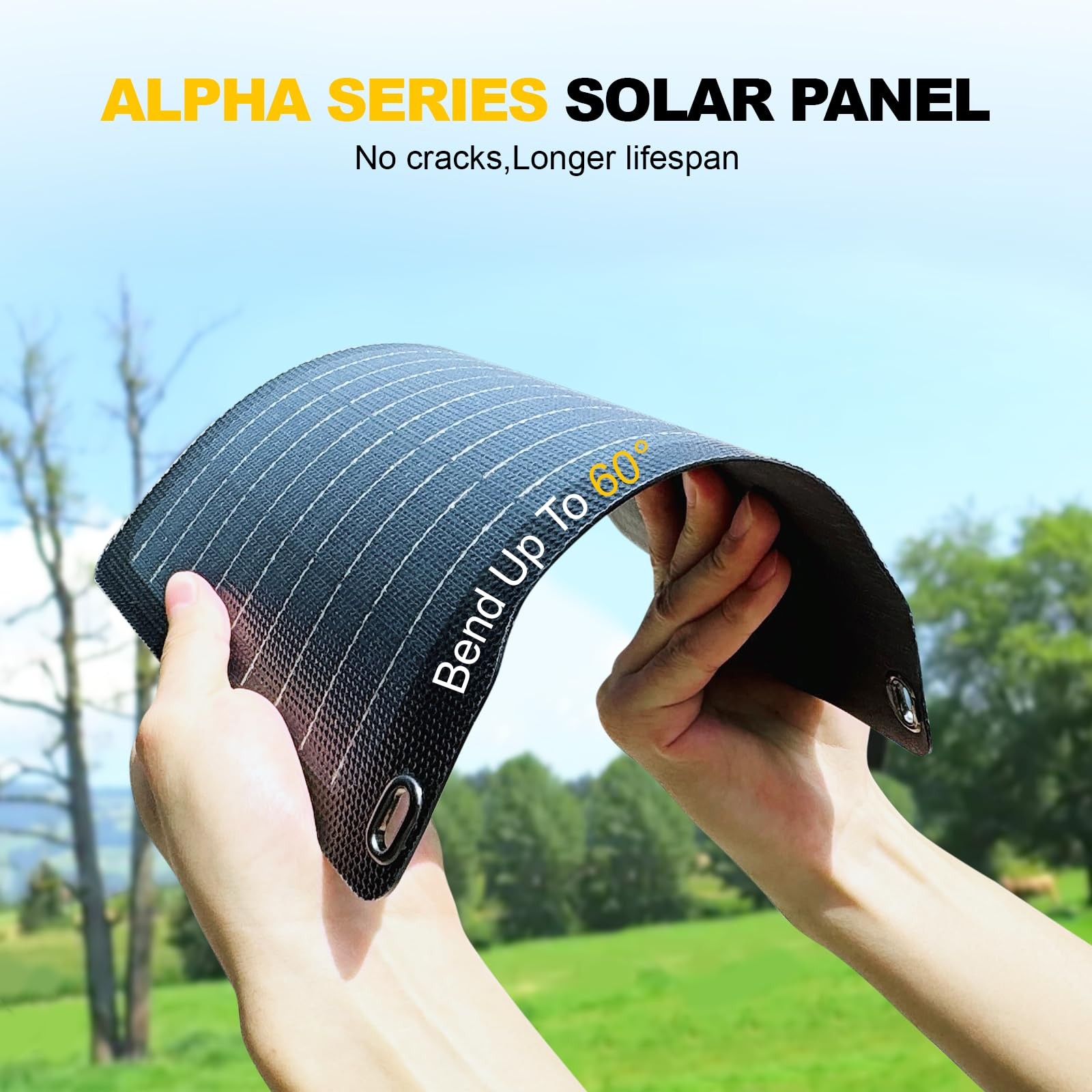 100W Bifacial Portable Solar Panel, Bend Resistant Foldable Solar Panel 100Wa…