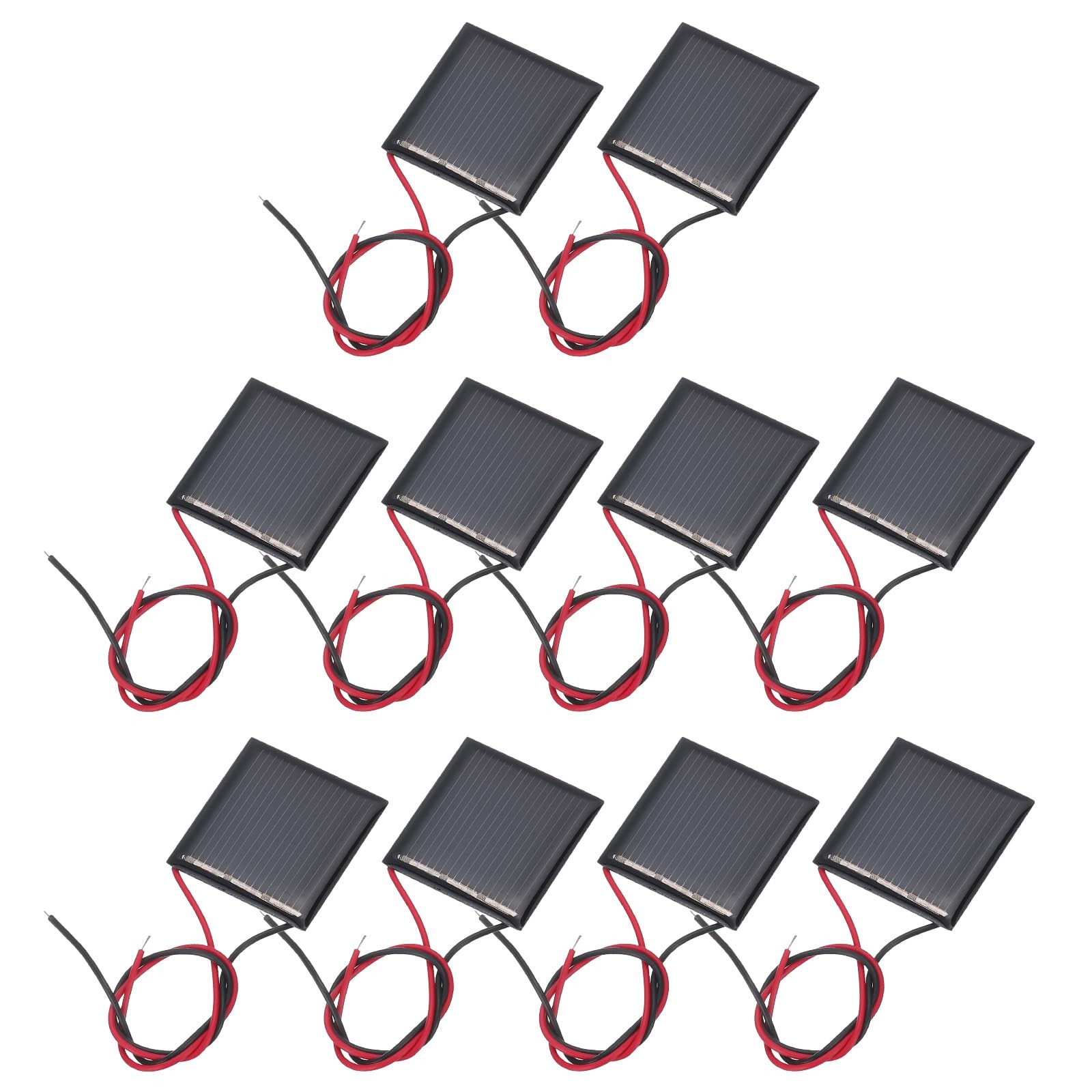 MECCANIXITY 10 Pcs 1.5V 0.09W 60mA Mini Solar Panels, Small Black