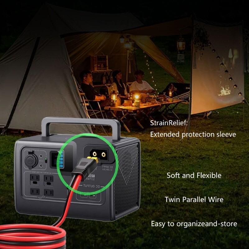 12AWG Solar Connectors to XT60 Extension Cable for Car and Camping Energy Needs