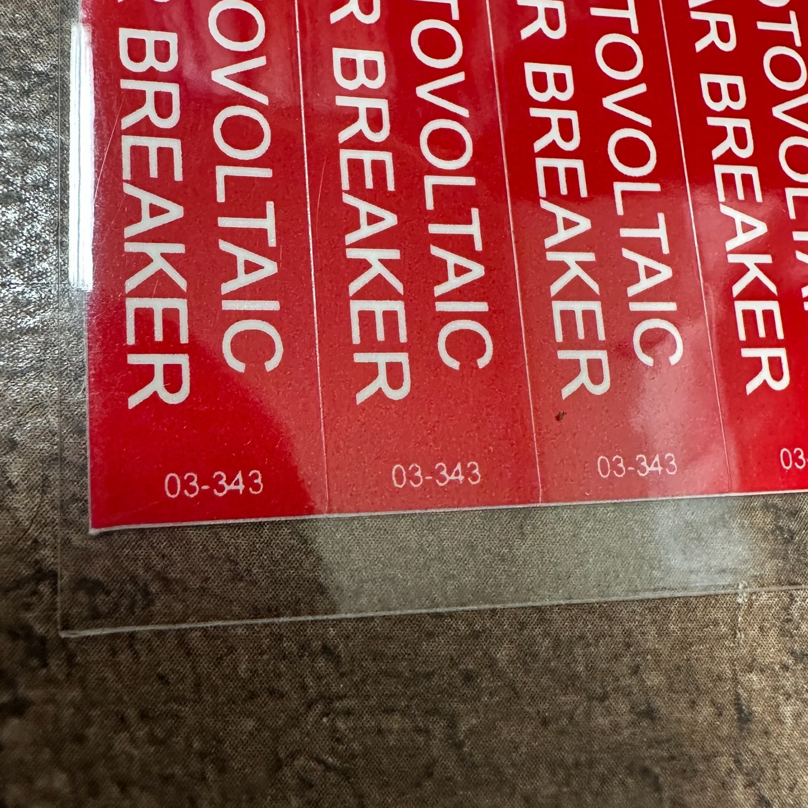 1/2″ x 2″ Photovoltaic Solar Breaker Labels 03-343 Solar PV Sticker Sheet of 10