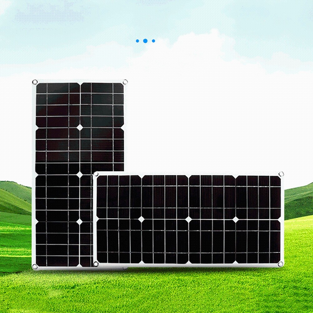 100W Solar Panel Dual USB Output Battery Charger 60A Home RV Camp Outdoor Garden
