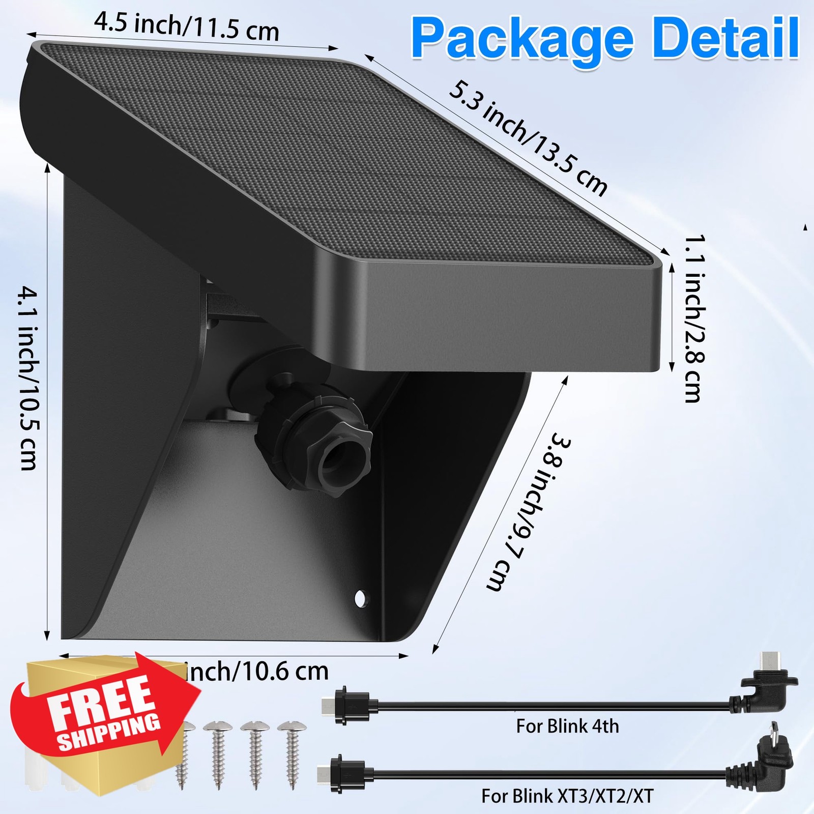 Ponlrie Solar Panel Black 1 Pack