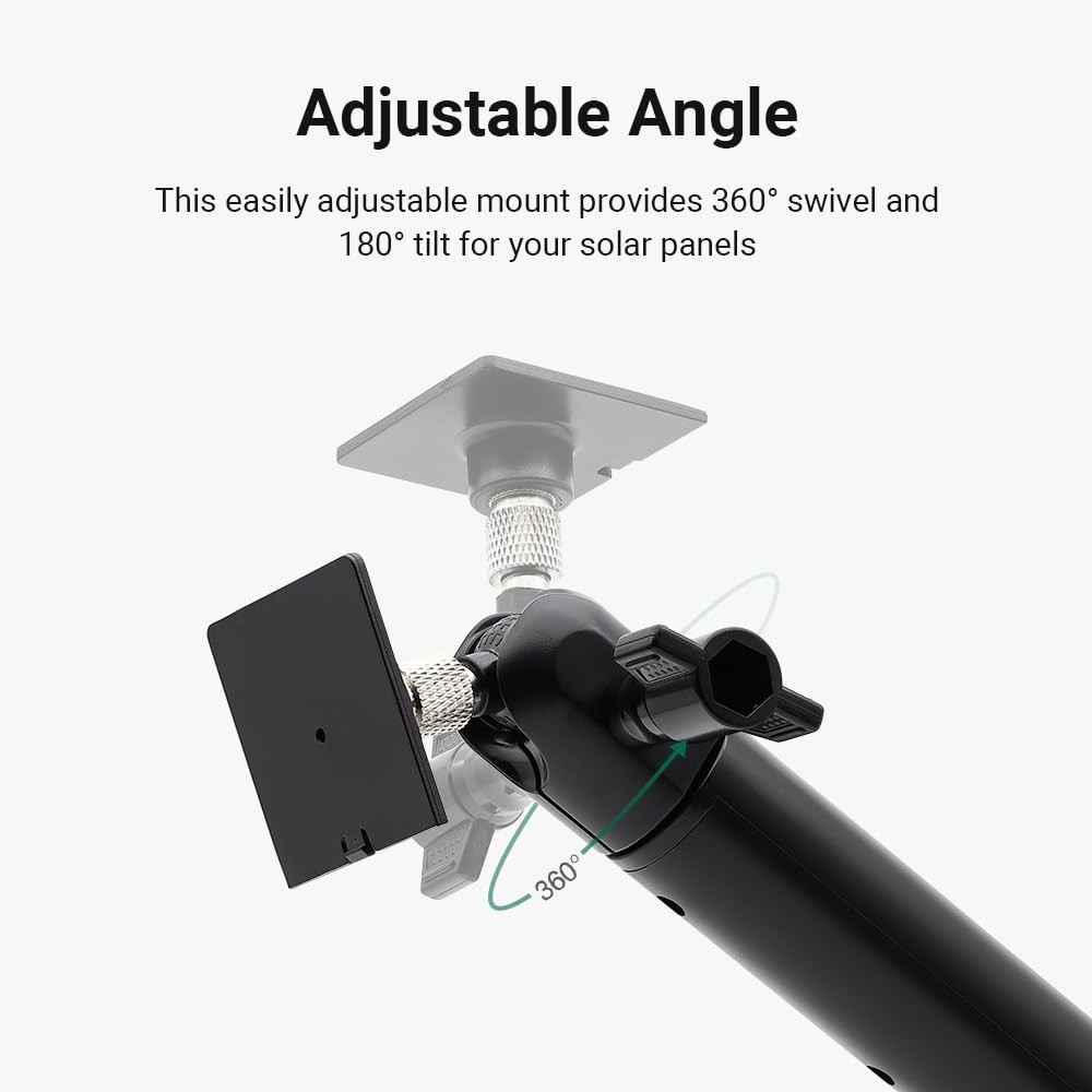 Holicfun Universal Solar Panel Pole Mount for Ring, Eufy, Arlo, Wyze, White