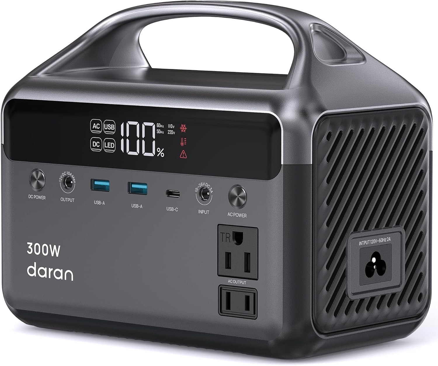 Lightweight 300W Power Station with Pure Sine Wave, Ideal for Camping & Home Use