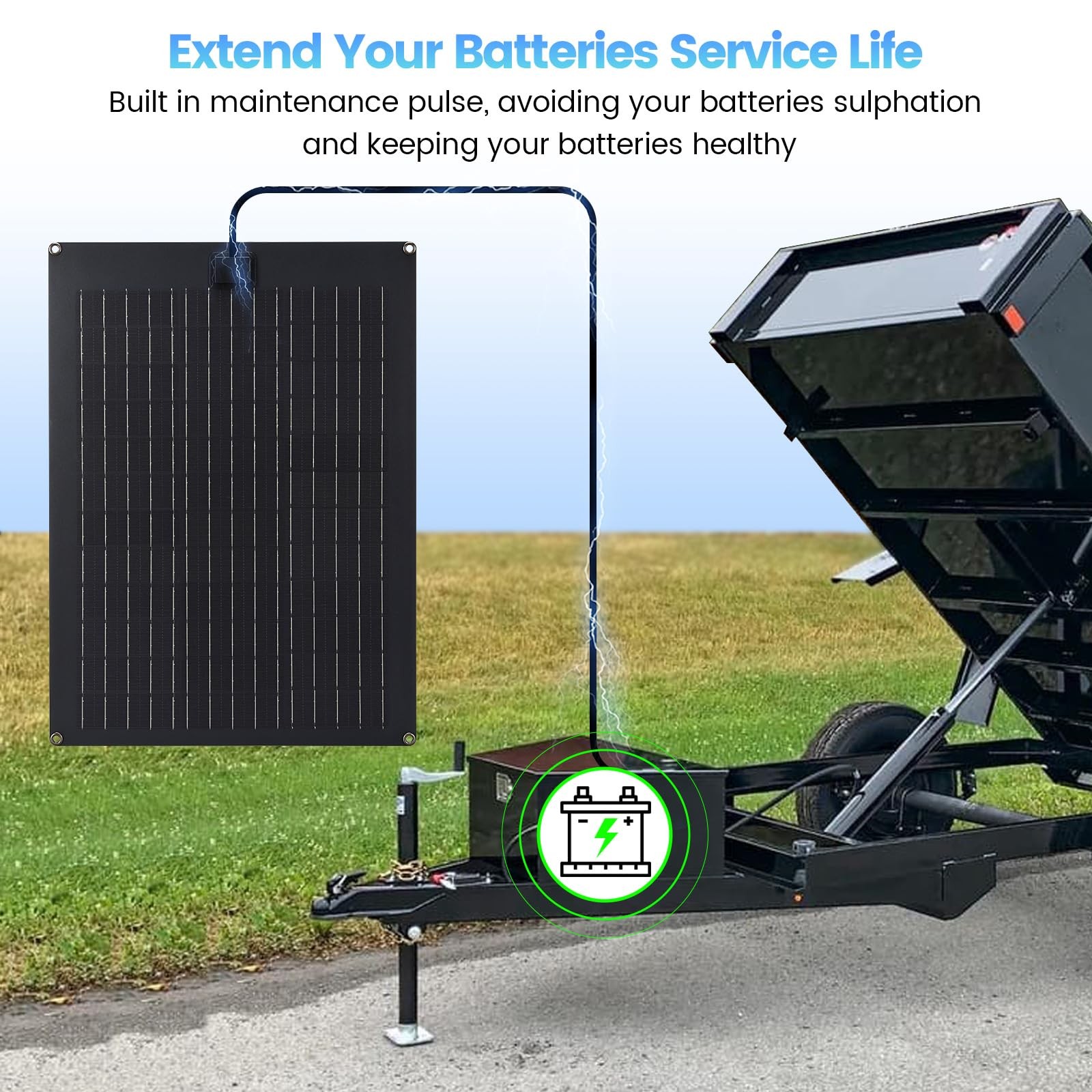 Solar Battery Charger Maintainer, Zuomeng 20W Solar Panel Kit for Dump Traile…