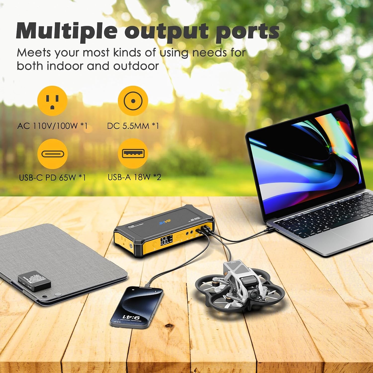 99.9Wh Power Station 30W Foldable Solar Panel Laptop