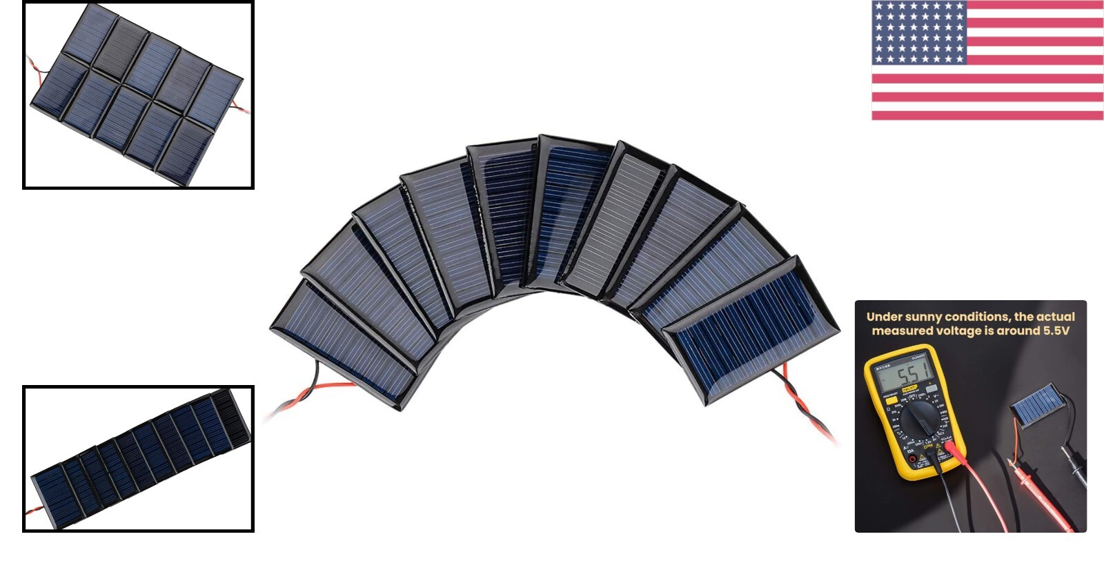 10Pcs 5V Mini Solar Panels for DIY Projects – High Efficiency and Compact Size