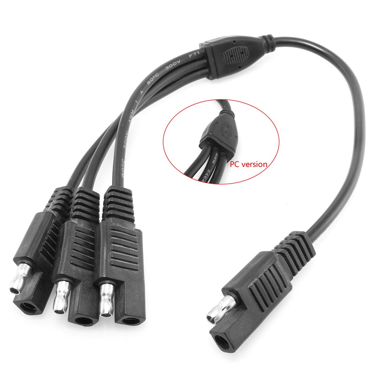 DGZZI SAE Power Extension Cable 35cm 18AWG Y Splitter 1 to 3 Connector 2 Pin …
