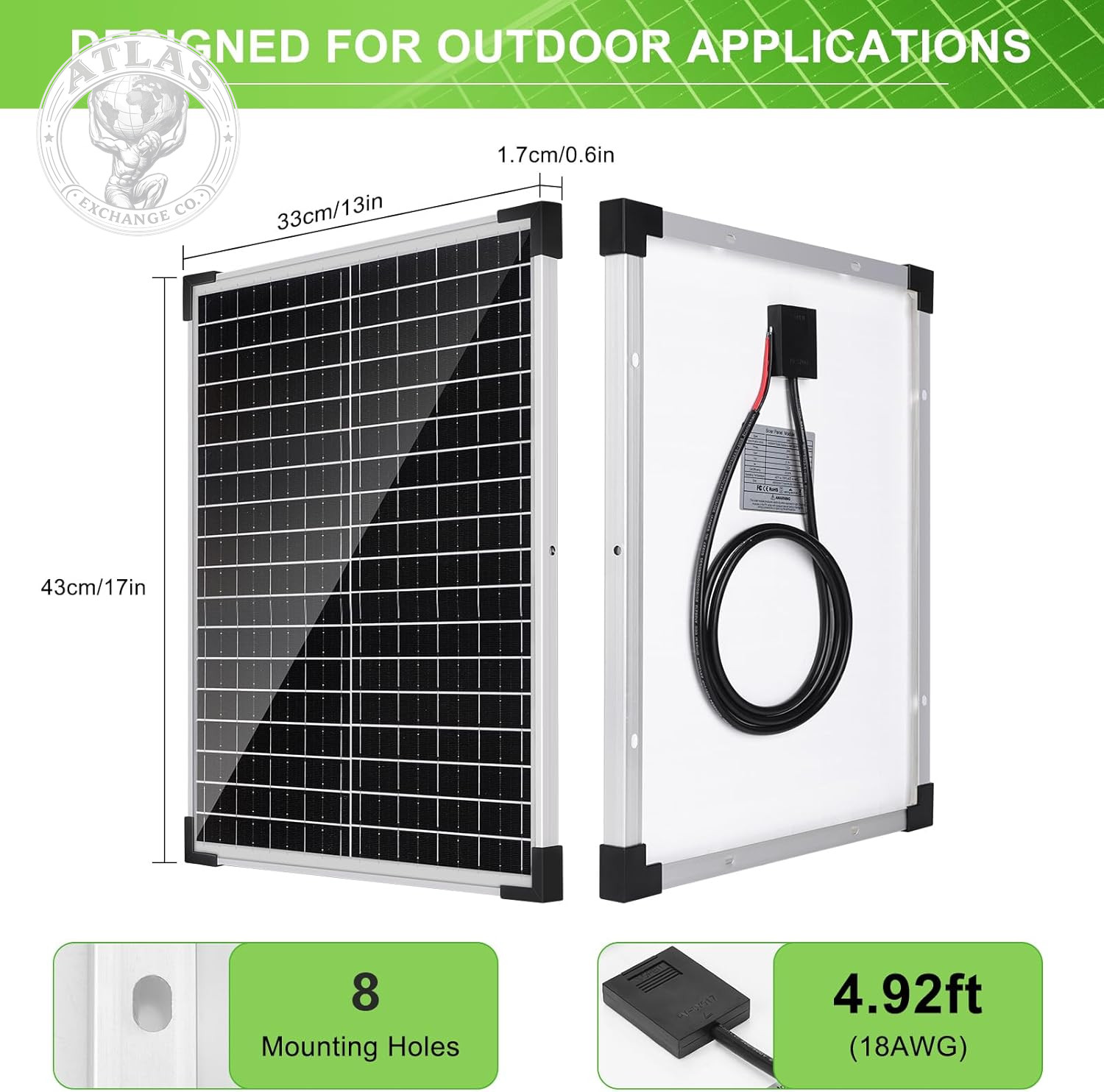 Solar Panel Kit 25W 12V Monocrystalline Battery Maintainer With10A Solar Charge