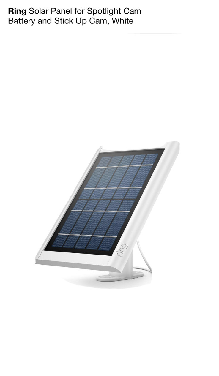 Ring Solar Panel Compatible with Spotlight Cam Battery & Stick Up Cam Battery