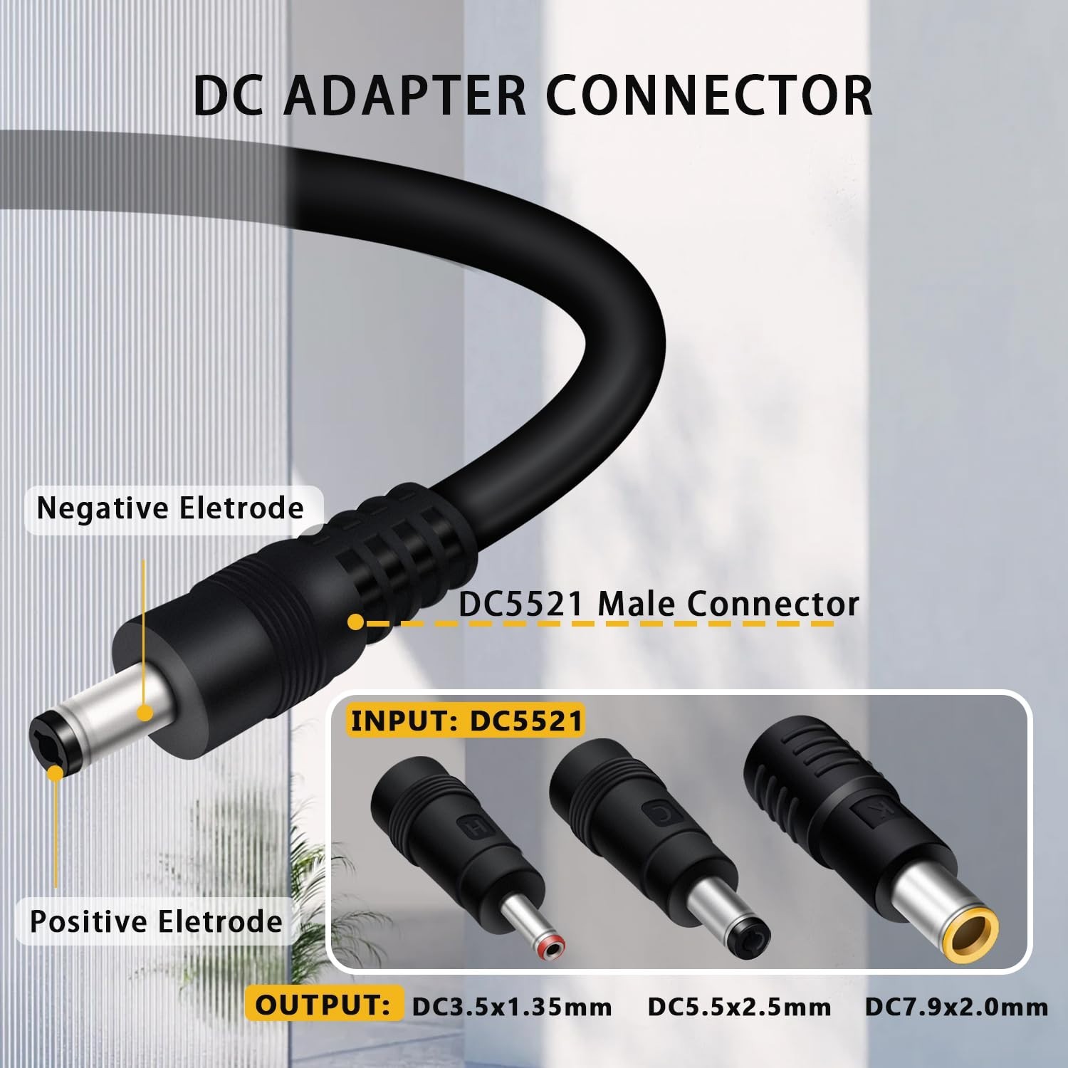 5FT 1.5M Solar Panel Adapter for Jackery, to DC 5.5×2.1mm Extension Power Cab…