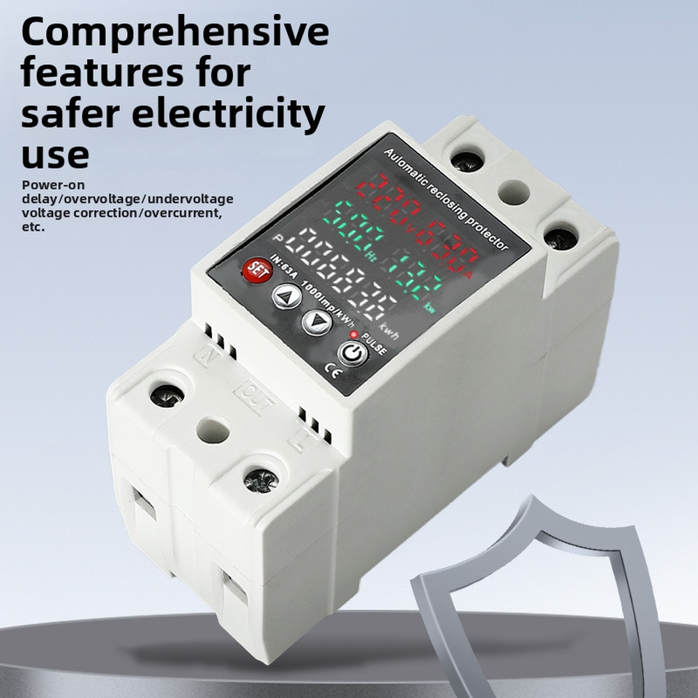 PA66 Overvoltage Protector AC 80-300V 63A for Shutter and Heating Systems