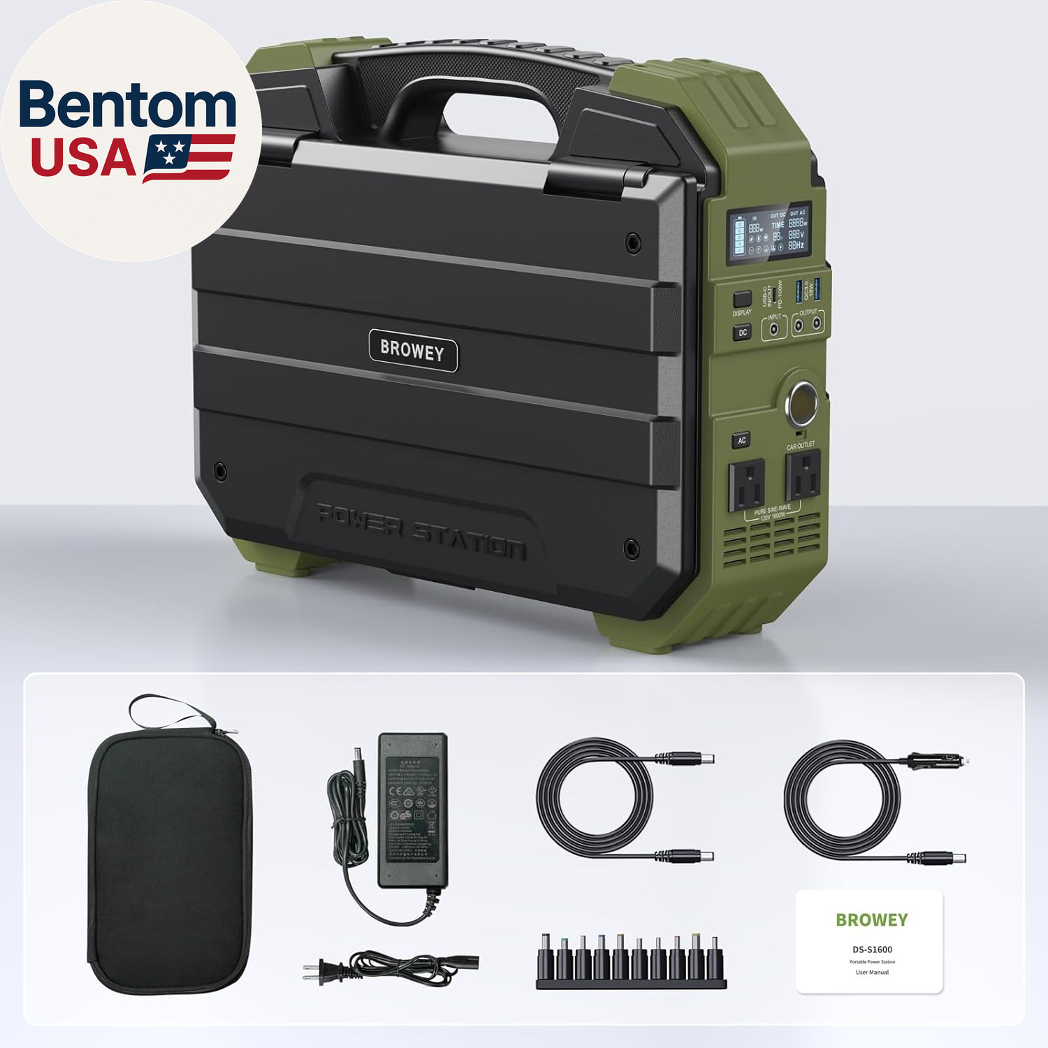 1600W Portable Power Station 1024Wh LiFePO4 Solar Generator Backup Battery