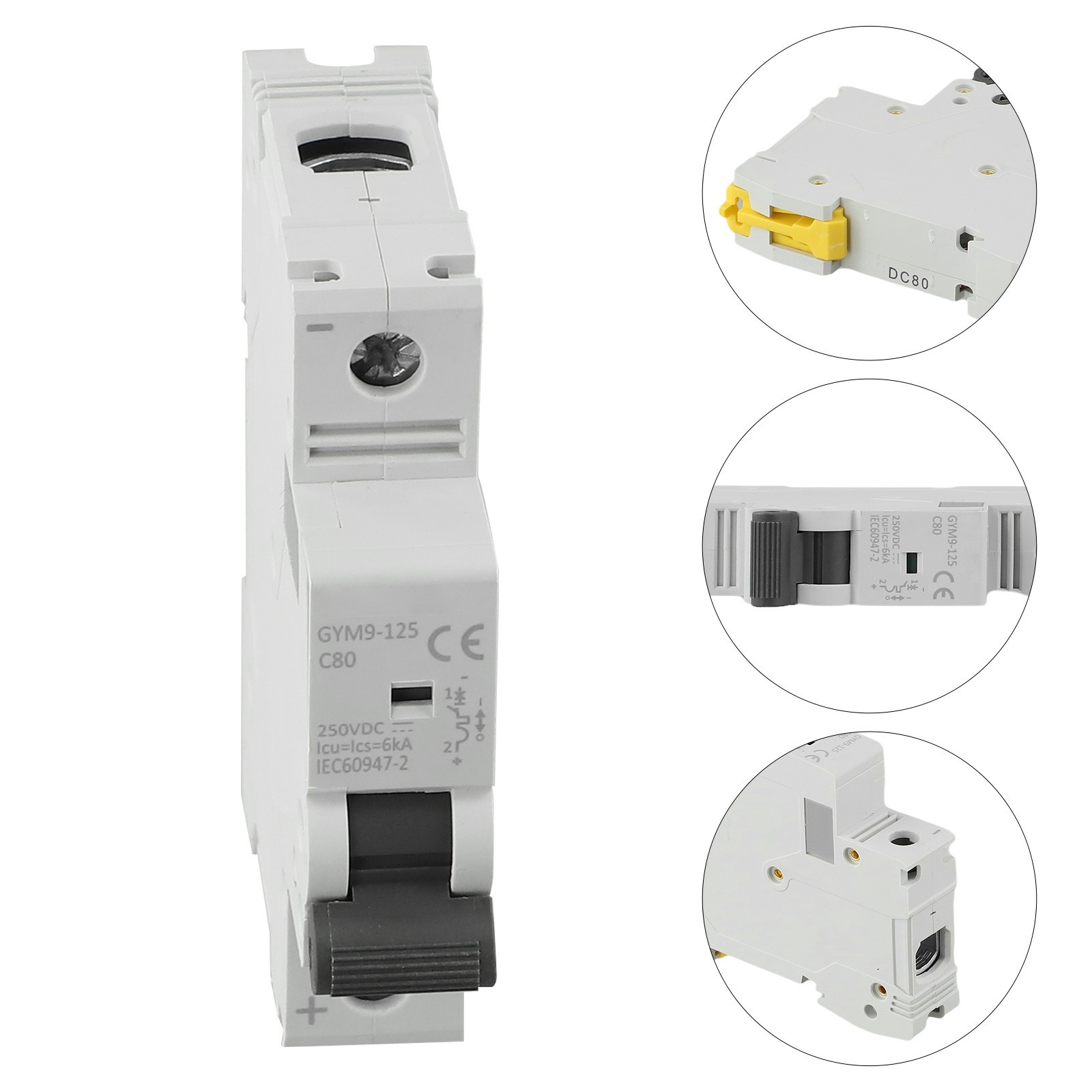 Flame Retardant ABS 1P DC Circuit Breaker with Short Circuit Protection