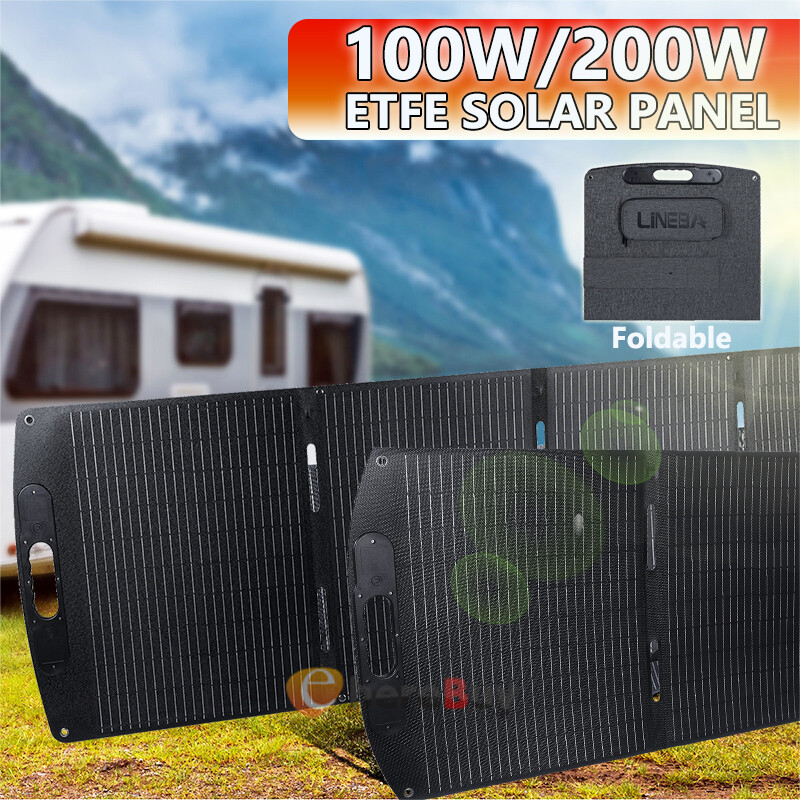 200W Portable Solar Panel, 22V Foldable Solar Panel IP65 Waterproof, Upgraded
