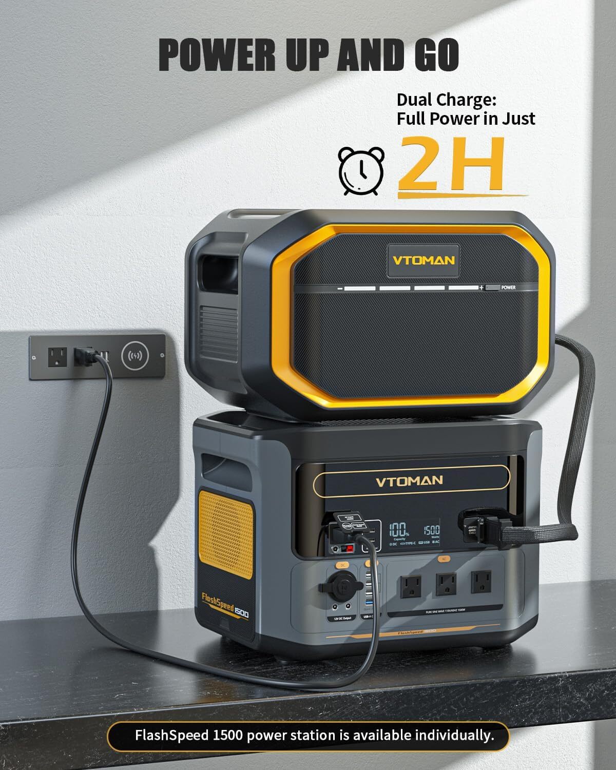 VTOMAN FlashSpeed 1500 Extra Battery 1548Wh for FlashSpeed 1500 Power Station