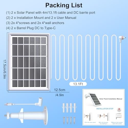Solar Panel Charger for Ring Camera，Spotlight Cam Plus/Pro and Stick Up Cam