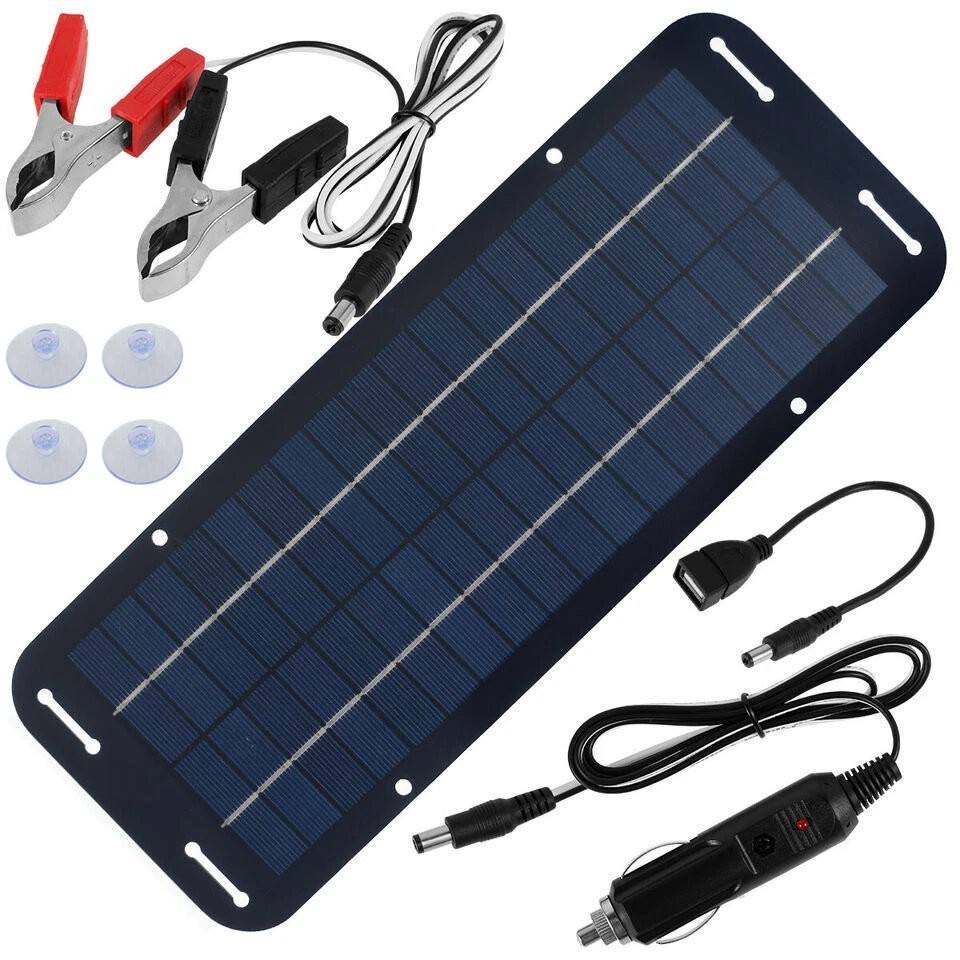 30W Solar Panel 12V Battery Charger Maintainer Car Boat RV Trickle Charger Kit